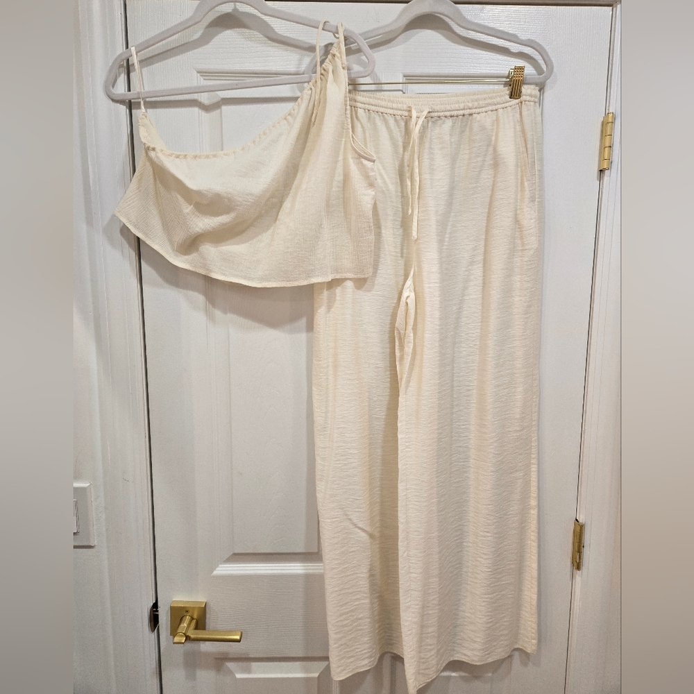 Onia Off-White One-Shoulder Jumpsuit
